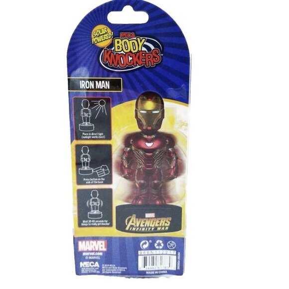 Neca Solar Powered Body Knockers Avengers Infinity War Iron Man Red Gold NEW - Picture 2 of 9